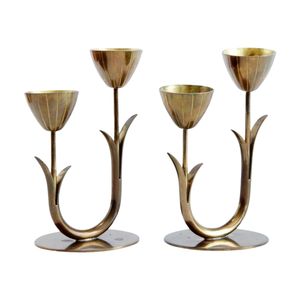 Porte-bougie décoratif de style nordique avec finition en acier inoxydable pour la décoration, pour décorations d'anniversaire, pour l'éclairage de table à manger - Product Image 2