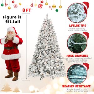 Albero di Natale innevato preilluminato da 2,1 m con 700 luci UL, 54 pigne e 1754 punte effetto neve - Product Image 2