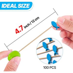 Stuzzicadenti per Cocktail Fatti a Mano, 100 Pezzi, Spiedini per Antipasti in Bambù Naturale, Stuzzicadenti Ecologici per Cocktail - Product Image 3