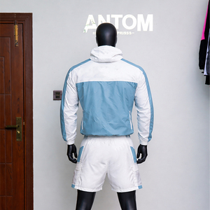 Windproof Breathable Casual <b>Men's</b> Short Zipper Hoodie and Shorts Set Training Jogging Wear Custom Logo Cotton <b>Summer</b> Adult - Product Image 4