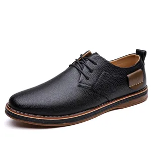 Chaussures habillées en cuir véritable pour hommes, style Oxford Brogue à lacets, chaussures décontractées italiennes de luxe, mocassins et loafers grandes tailles - Product Image 1