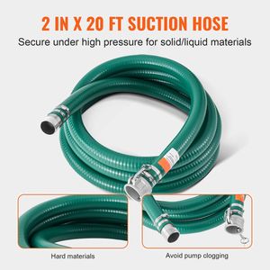 Kit Tubo di Aspirazione per Pompe d'Acqua 2 pollici x 65 piedi Tubo Blu per Controflusso + Tubo Verde di Aspirazione da 20 piedi con Filtro a Fori in Acciaio - Product Image 3