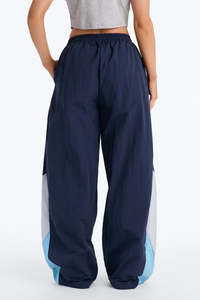 Pantalones Parachute de Pierna Ancha con Bloques de Color para Mujer, con Cordón Ajustable, Estilo Casual Urbano, OEM, Marca Privada, Pantalones para Hombre - Product Image 2