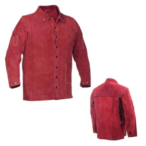 Veste de soudage en coton ignifuge certifiée avec cuir de vachette de qualité supérieure pour la protection thermique des soudeurs - Product Image 5