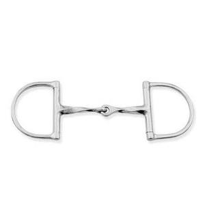 Bocado de equitación premium de acero inoxidable con anillo en D trenzado de una sola articulación para entrenamiento y control. - Product Image 1