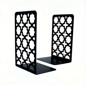 Paire d'entretoises à livres au design étoilé minimaliste pour l'organisation des étagères et la décoration moderne de la pièce - Product Image 1