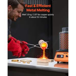 Fornace Elettrica per Fusione Metalli 1500W con Crogiolo in Ceramica Nera da 5kg, 2102°F/1150°C, Kit per Fusione Oro e Creazione Gioielli, Barre Metalliche - Product Image 2