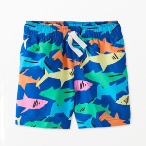 Shorts de bain pour hommes imprimés palmiers, taille mi-haute avec cordon de serrage, en polyester tissé respirant, motif palmiers, fournisseur - Product Image 4