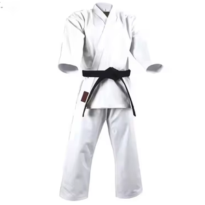 Uniforme de Karate Unisex para Adultos, 100% Algodón Transpirable, Blanco con Cinturón Negro, Corte Regular, Ropa de Artes Marciales - Product Image 5