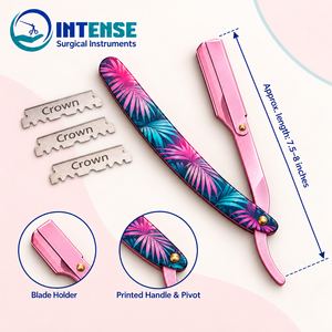 Rasoir professionnel à lame droite noire pour le rasage de la barbe avec boîte de 100 lames de rasoir - Product Image 6