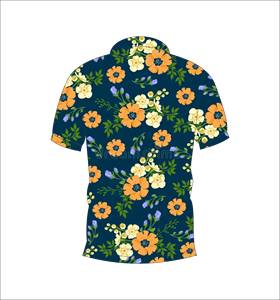 Polo à imprimé floral pour hommes, bleu marine, manches courtes, décontracté, respirant, léger, coupe ajustée, à la mode - Product Image 5
