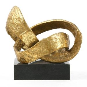 Conjunto de Esculturas Abstractas Modernas en Dorado, Pieza de Arte Decorativa para el Hogar, Ecológica, de Aluminio, para Graduación, Decoración de Mesa de Sala de Estar - Product Image 2
