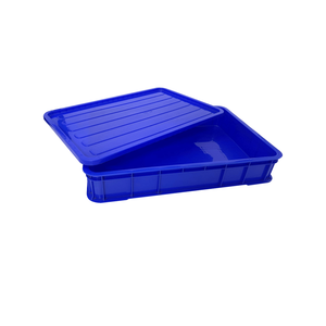 Blue Rectangle Eco-Friendly Plastic <b>Storage</b> Box with Lid <b>Stackable</b> PP <b>Container</b> 4mm Thickness Household Industrial Use - Product Image 3