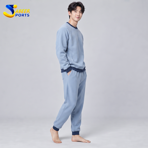 Trending Men Double Layer <b>Sweat</b> <b>Suit</b> With Soft Fabric Warm Construction Comfortable Fit Ribbed Cuffs <b>Sweat</b> <b>suit</b> For Winter - Product Image 2