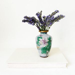 Blue Speckled Metal Tabletop <b>Vase</b> Minimalist Design Holds Water <b>Decorative</b> <b>Vase</b> for Home Interior - Product Image 2