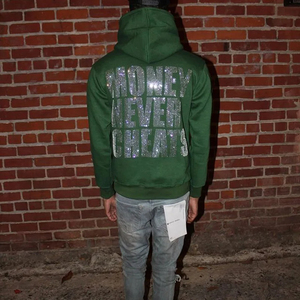 Modèle 2026 – Sweat à capuche personnalisé pour homme avec strass, 100 % coton, coupe oversize, écologique, doux et confortable – Vente en gros - Product Image 5