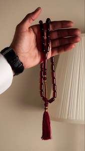 ลูกประคำอิสลามคุณภาพสูงทำจากเรซิ่น ลูกปัดหินธรรมชาติ ทัสบีฮ์ มิสบาฮ์ สายประคำแฟชั่น สร้อยคอประดับลูกปัดหยก - Product Image 4