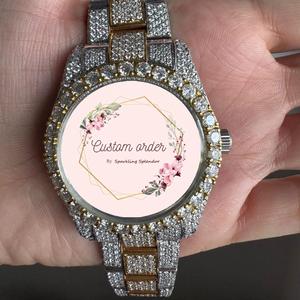 Montre personnalisée en diamant Moissanite VVS, mouvement mécanique, montre de luxe tendance, sertie de diamants, avec verre saphir pour homme - Product Image 3