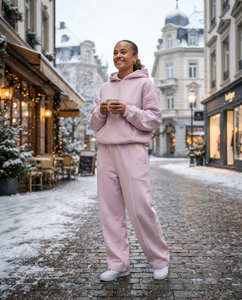 Wholesale Fleece Women's Casual Fleece Sportswear Women's Two Piece Fleece Outfit Custom Logo Women's Tracksuit Manufacturer <b>Set</b> - Product Image 3