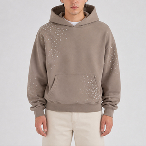 Top Seller Custom Embroidery Logo Printed Men <b>Rhinestone</b> <b>Hoodie</b> New Design Winter Wear Heavy Duty Men Pullover <b>Rhinestone</b> <b>Hoodie</b> - Product Image 1