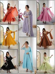 ชุดกาวน์สำเร็จรูปพรีเมี่ยมชุดผ้าซาตินสองชั้นประดับเลื่อมและงานปัก zari - Product Image 6