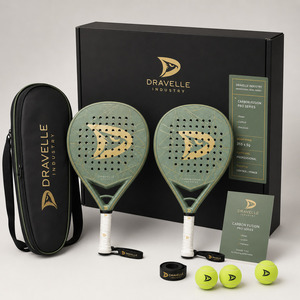 Ensemble de raquettes de paddle-tennis en fibre de carbone 3k, raquette professionnelle en forme de larme avec noyau en EVA, fournisseur, emballage en vrac, vente en gros - Product Image 5