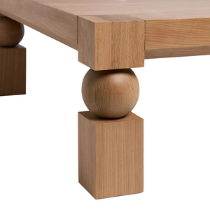 Modern Minimalist <b>Oak</b> Wooden Coffee Table Handmade Living Room Furniture Natural Finish Square Design Non-Foldable 3-Year - Product Image 5