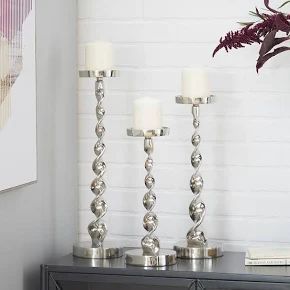 Porte-bougie décoratif en aluminium pour la décoration intérieure moderne, support à bougie élégant, accent de table raffiné - Product Image 3