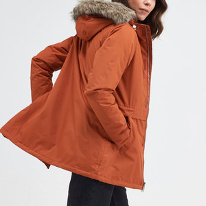 Parka longue d'automne unisexe pour homme, manteau chaud en peluche avec capuche, col montant, en toile 100% coton, rembourré, coupe-vent, réversible et respirant - Product Image 5