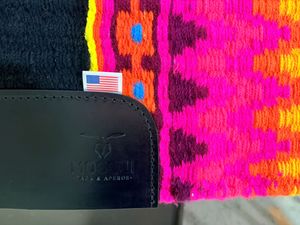 Colorful Zigzag Pattern Western Saddle Pad Polyester Material Fleece Lined Wool Shell Black Pink Yellow Blue Red <b>Orange</b> - Product Image 4