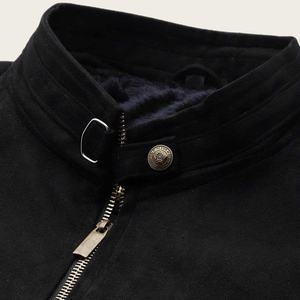 Chaqueta de Cuero Sintético Marrón para Hombre, Estilo Racer, con Cuello Camisero y Cierre de Cremallera, Forro de Lino, 100% Poliéster - Product Image 6
