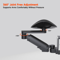 Repose-coude ergonomique rotatif à 360° en aluminium AUKI à fixation par pince pour bureau d'ordinateur - En stock AR02