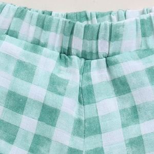 Organic Muslin Jabla <b>Set</b> for Baby Premium Quality Teal Checks Print Clothing - Product Image 6