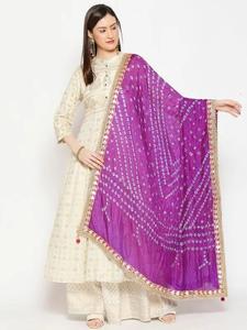 Bandhani Dupatta with Lace Border Traditional Tie Dye Ethnic Dupatta for Women Wholesale - Product Image 3