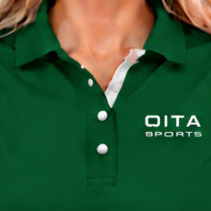 Polo sans manches vert foncé pour femme, coupe ajustée, col à revers, pour l'équitation et l'entraînement, personnalisable, vente en gros - Product Image 5