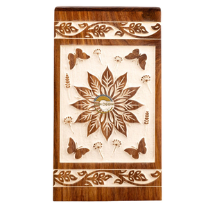 AYAANS Rosewood wooden Hand Carved Wooden Hot Selling cremation Urn Box for Adult Ashes Wholesale Cremation Urns (6X6X11)IN - Product Image 1