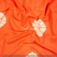 Tissu en coton biologique Tie Dye à pois blancs Impressionnant Orange Imprimé unique pour les costumes des filles Robes Couvertures Accessoires