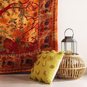 Tapiz Mandala del Árbol de la Vida Estilo Hippie, Decoración Bohemia Psicodélica con Diseño Floral Intrincado, Colcha Decorativa India para Dormitorio - Product Image 5