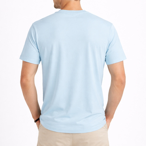 T-shirt pour homme à col en V uni, manches courtes, coton, coupe ajustée, couleur unie, confortable, respirant, de qualité supérieure - Product Image 3