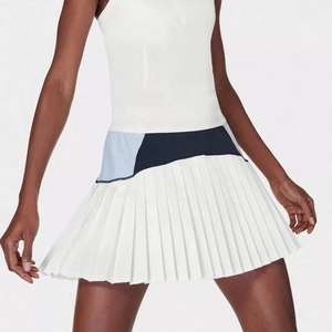 Falda Deportiva de Algodón para Mujer, Lisa, Teñida, para Otoño, Entrenamiento, Ejercicio, Fitness, Yoga, Running, Deportes al Aire Libre, con Lentejuelas, Maxi, Natural - Product Image 2