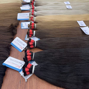 Vente du Black Friday Cheveux humains vierges Remy vietnamiens 100% lisses Extensions de cheveux en vrac sans nœuds Soie lisse Couleurs chaudes - Product Image 2