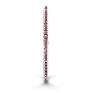 Pulsera de tenis clásica de alta gama y moderna, elaborada en oro de 10k con engaste de medio bisel, 79 diamantes morados Nemy cultivados en laboratorio, certificados, 2ct TW - Product Image 2