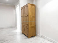 Armoire de rangement multi-usages en bois massif avec porte-bouteilles, armoire de bar haute avec étagères et tiroirs, design moderne fait main de qualité supérieure GWE249