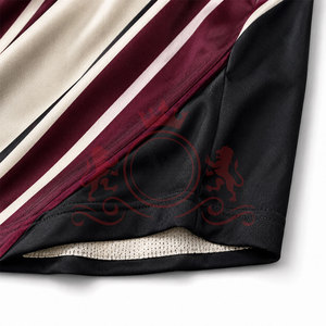 Camiseta de Fútbol para Hombre, Rayas Marrón, Negro y Blanco, Manga Corta, Cuello en V, Poliéster que Absorbe la Humedad, Ajuste Atlético, para Todas las Temporadas - Product Image 5