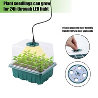 Plateau de culture des graines pour pépinière, Kit avec couvercle, lampe de croissance pour jeunes plantes et semis, 12 cellules, vente en gros,