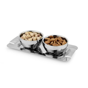 Plateau de service en métal au design tendance pour dattes, noix et fruits secs, idéal pour la maison et le Ramadan - Product Image 4