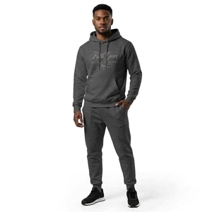 Men's <b>Pink</b> 100% Cotton <b>Tracksuit</b> Full Zip Hoodie Sweatpants <b>Set</b> Casual Solid Color Breathable Midweight Regular Fit Autumn Wear - Product Image 6