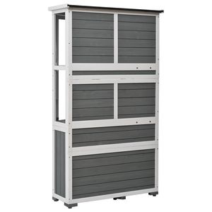 TOPMAX-Armario de almacenamiento de madera para jardín, cobertizo de almacenamiento de herramientas para exteriores, puerta con cerradura, mini invernadero, Marco frío impermeable, 63 pulgadas de altura - Product Image 6