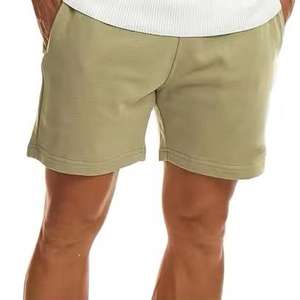 Shorts de sport personnalisés en gros pour hommes, en molleton de coton épais, à motif uni, pour la gym et la course à pied - Product Image 4