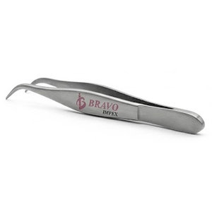 Pinces à cils personnalisées, finition mate, acier inoxydable, antidérapantes, couleur noire, outil professionnel pour les cils - Product Image 5